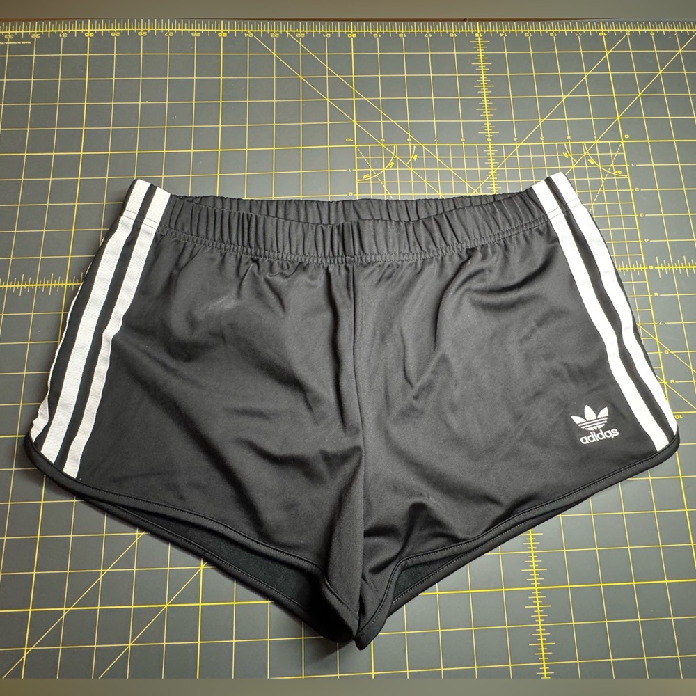 Adidas Black Athletic Shorts with Three-Stripe Design